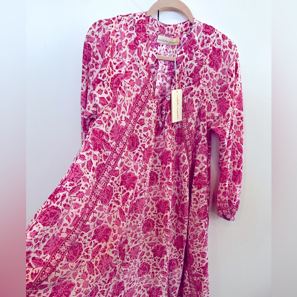Natalie Martin Fiore Short Dress - Pink Geranium Print